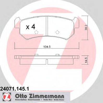 ZIMMERMANN 24071 Комплект гальмівних колодок, дискове гальмо