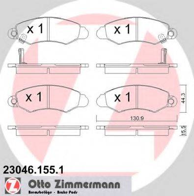 ZIMMERMANN 230461551 Комплект гальмівних колодок, дискове гальмо