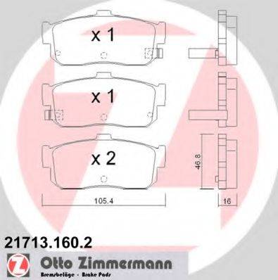 ZIMMERMANN 21714 Комплект гальмівних колодок, дискове гальмо