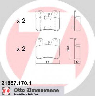 ZIMMERMANN 218571701 Комплект гальмівних колодок, дискове гальмо