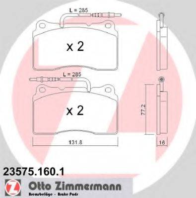 ZIMMERMANN 23576 Комплект гальмівних колодок, дискове гальмо