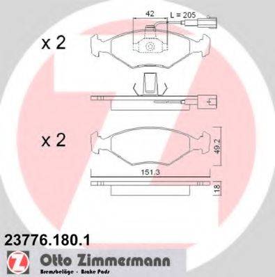 DEX 2282.1 Комплект гальмівних колодок, дискове гальмо