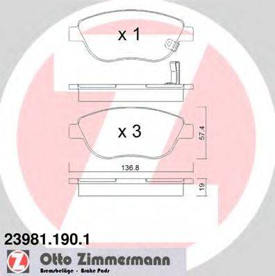 ZIMMERMANN 24549 Комплект гальмівних колодок, дискове гальмо