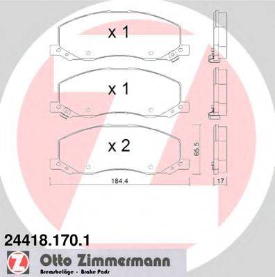 ZIMMERMANN 244181701 Комплект гальмівних колодок, дискове гальмо