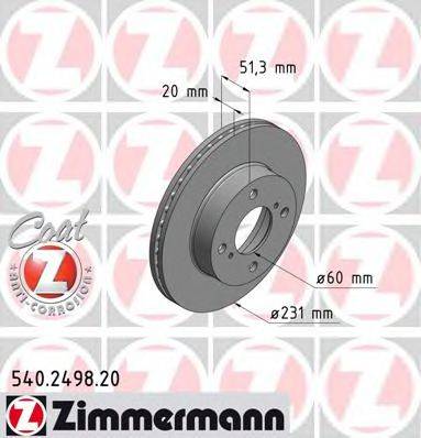 ZIMMERMANN 540249820 гальмівний диск