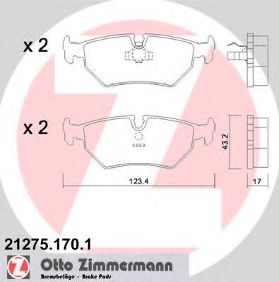 ZIMMERMANN 212751701 Комплект гальмівних колодок, дискове гальмо