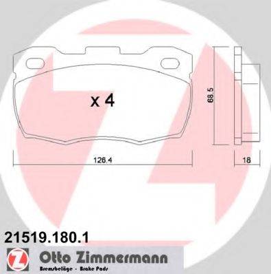 ZIMMERMANN 215191801 Комплект гальмівних колодок, дискове гальмо
