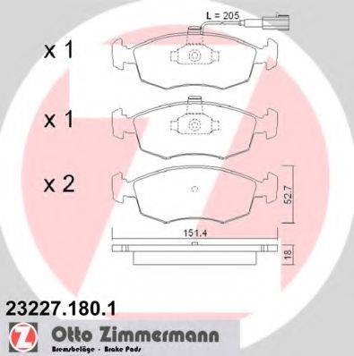 ZIMMERMANN 23228 Комплект гальмівних колодок, дискове гальмо