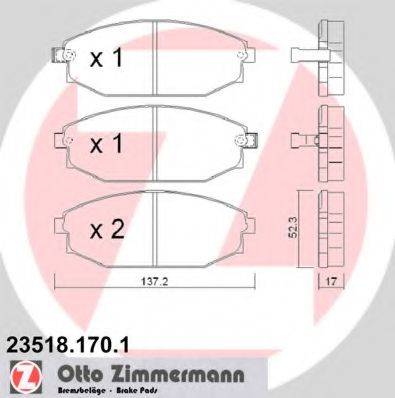ZIMMERMANN 23518 Комплект гальмівних колодок, дискове гальмо