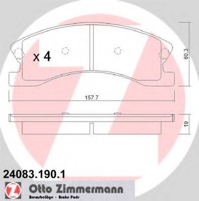 ZIMMERMANN 240831901 Комплект гальмівних колодок, дискове гальмо