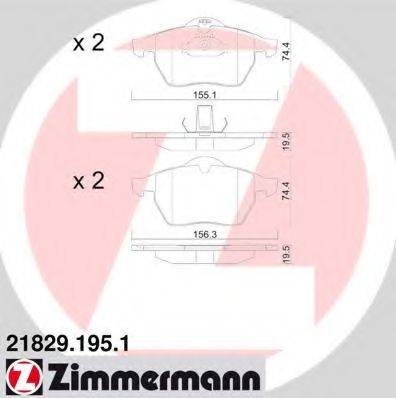 ZIMMERMANN 21829 Комплект гальмівних колодок, дискове гальмо