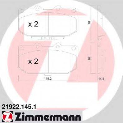 ZIMMERMANN 21922 Комплект гальмівних колодок, дискове гальмо