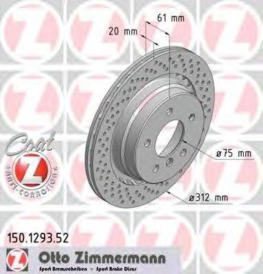 ZIMMERMANN 150129352 гальмівний диск