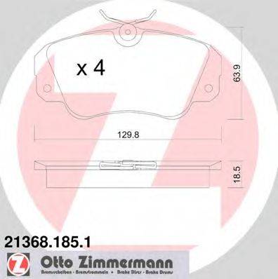 ZIMMERMANN 213681851 Комплект гальмівних колодок, дискове гальмо