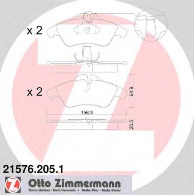 ZIMMERMANN 21576 Комплект гальмівних колодок, дискове гальмо