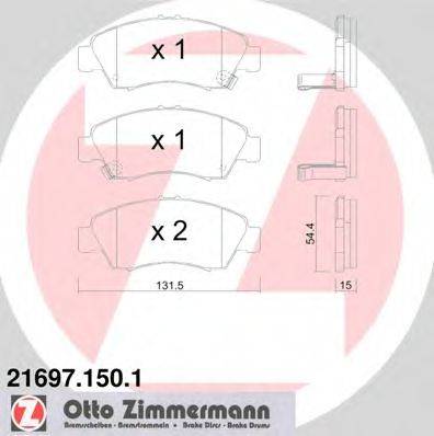 ZIMMERMANN 21698 Комплект гальмівних колодок, дискове гальмо