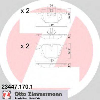 ZIMMERMANN 23447 Комплект гальмівних колодок, дискове гальмо