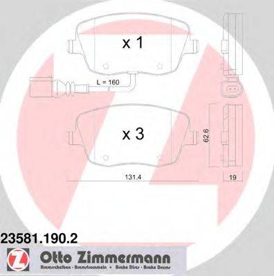 ZIMMERMANN 23843 Комплект гальмівних колодок, дискове гальмо