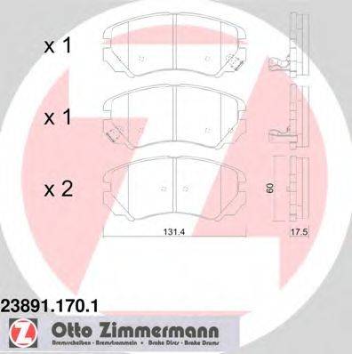 ZIMMERMANN 23891 Комплект гальмівних колодок, дискове гальмо