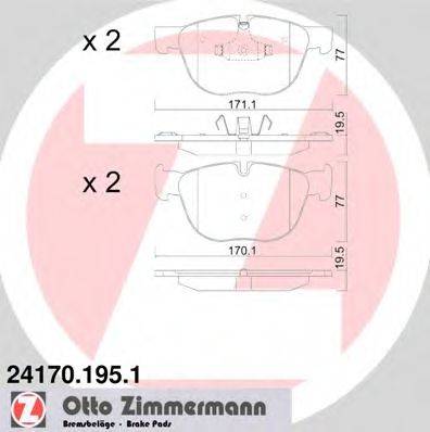 ZIMMERMANN 24171 Комплект гальмівних колодок, дискове гальмо
