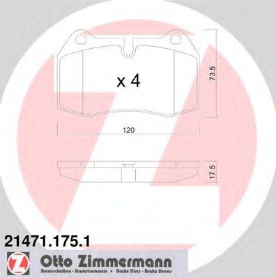 ZIMMERMANN 21471 Комплект гальмівних колодок, дискове гальмо