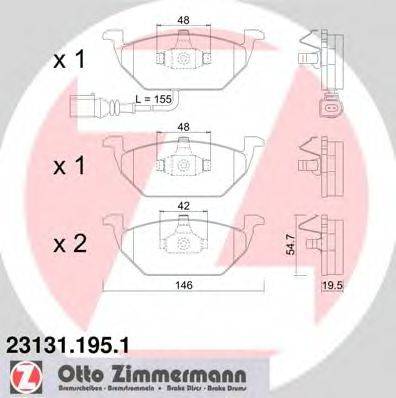 ZIMMERMANN 23187 Комплект гальмівних колодок, дискове гальмо