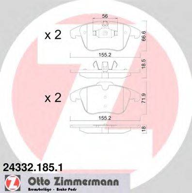 ZIMMERMANN 243321851 Комплект гальмівних колодок, дискове гальмо