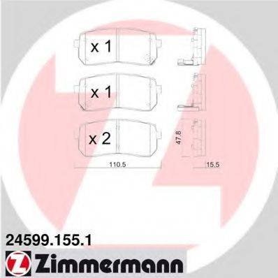 ZIMMERMANN 245991551 Комплект гальмівних колодок, дискове гальмо