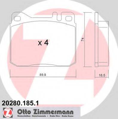ZIMMERMANN 20280 Комплект гальмівних колодок, дискове гальмо