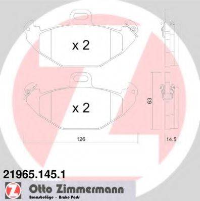 ZIMMERMANN 21965 Комплект гальмівних колодок, дискове гальмо