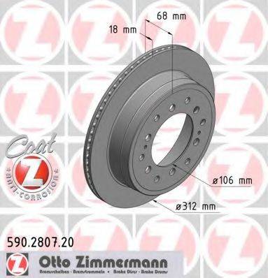 ZIMMERMANN 590280752 гальмівний диск