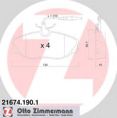 ZIMMERMANN 21886 Комплект гальмівних колодок, дискове гальмо