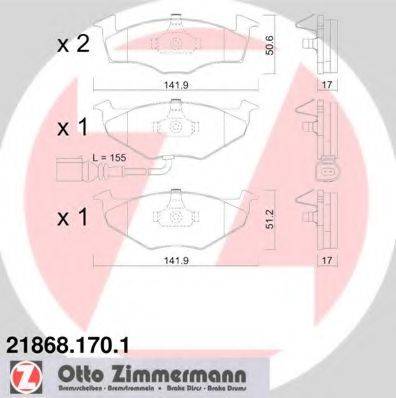 ZIMMERMANN 218681701 Комплект гальмівних колодок, дискове гальмо
