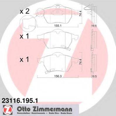 ZIMMERMANN 23117 Комплект гальмівних колодок, дискове гальмо