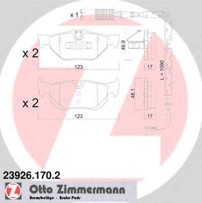 ZIMMERMANN 239261702 Комплект гальмівних колодок, дискове гальмо