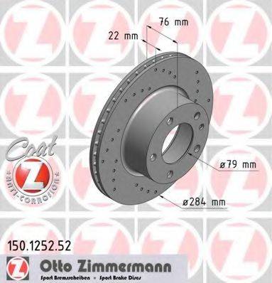 ZIMMERMANN 150125252 гальмівний диск