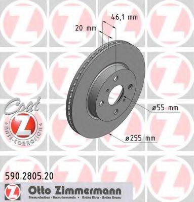 ZIMMERMANN 590280520 гальмівний диск