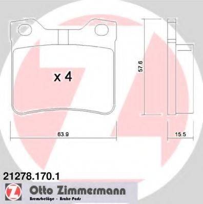 ZIMMERMANN 21278 Комплект гальмівних колодок, дискове гальмо
