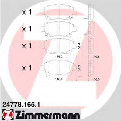 ZIMMERMANN 24778 Комплект гальмівних колодок, дискове гальмо