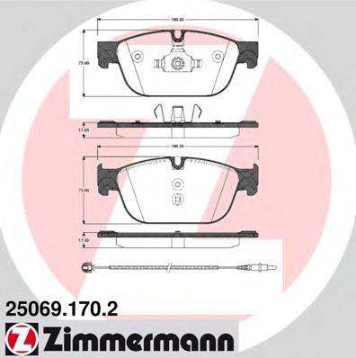 ZIMMERMANN 250691702 Комплект гальмівних колодок, дискове гальмо