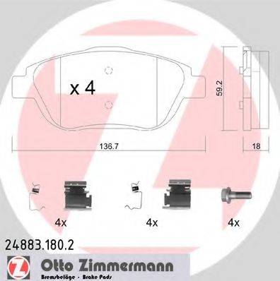 ZIMMERMANN 248831802 Комплект гальмівних колодок, дискове гальмо