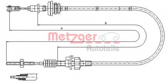 METZGER 112256 Трос, управління зчепленням