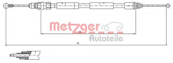 METZGER 116808 Трос, стоянкова гальмівна система