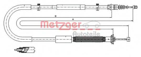 METZGER 641.20 Трос, стоянкова гальмівна система
