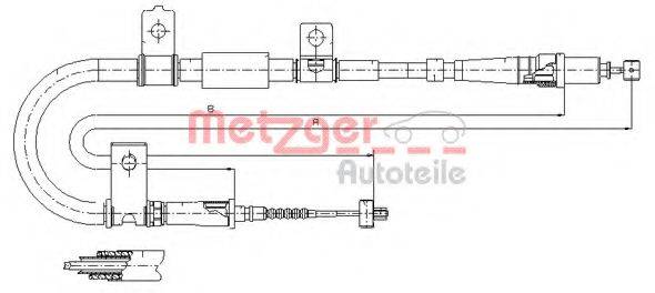 METZGER 172551 Трос, стоянкова гальмівна система