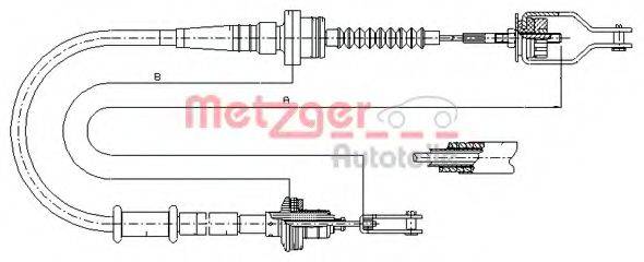 METZGER 18.0036 Трос, управління зчепленням