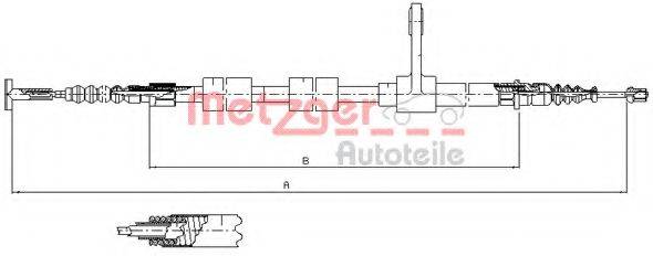 METZGER 25133 Трос, стоянкова гальмівна система