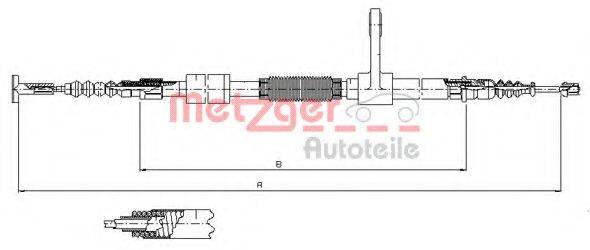 METZGER 25134 Трос, стоянкова гальмівна система