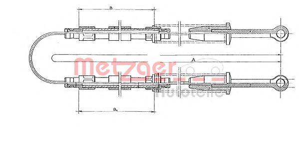 METZGER 3214 Трос, стоянкова гальмівна система