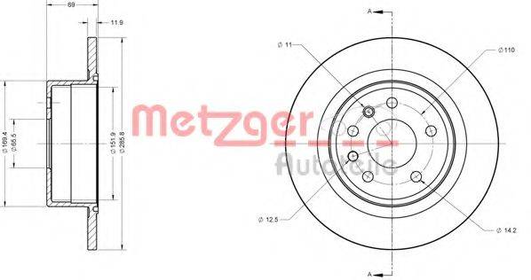 METZGER 6110369 гальмівний диск